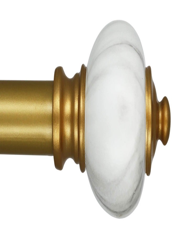 Meriville 1-Inch Diameter Single Window Treatment Curtain Rod, Marble Urn Finial, 48-inch to 84-inch Adjustable, Royal Gold finish - Image 3