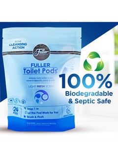 fuller brush Toilet Bowl Cleaner Pods - Water Soluble Tablet Cleansers Cleans Descales and Refreshes Bathroom Toilets Removes Odors Soils Stains Light Fresh Scent Ideal for Homes Businesses  - Image 3