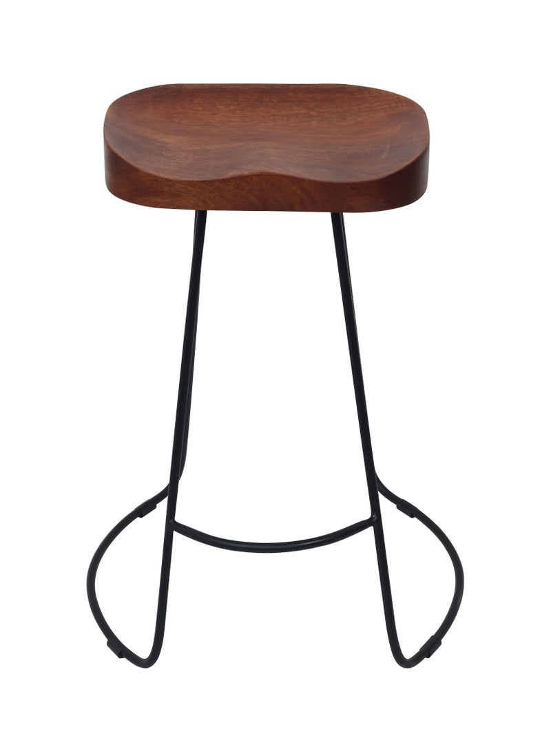 AVA DESIGNZ Saddle Set Of 2 Industrial Bar Stools | Bar Chair | Kitchen Counter Height Chair For Bar & Home | 10 Year Warranty- 24" (Black | Chestnut)