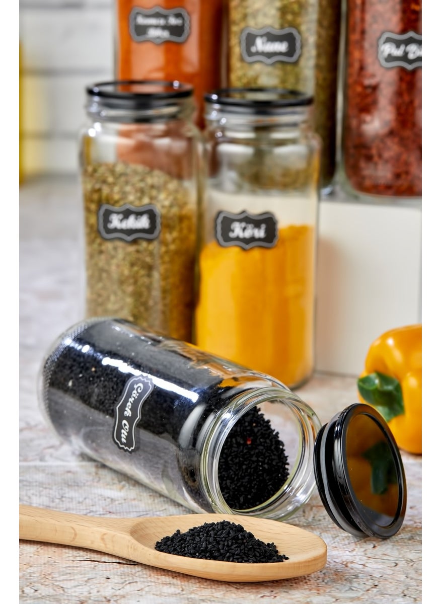 Fbz Home 6-Piece Large Glass Jar Storage Container Spice Jar Set Super Set 500 ml (With Label Gift)  - Image 3