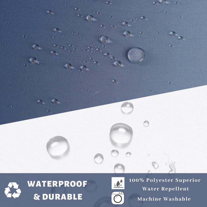 Ecoehoe 71 "" W x 74 "" L Hook Free Fabric Surtain مع بطانة بوليستر مع بطانة مغناطيس جودة من خلال التدرج الأزرق - Image 3