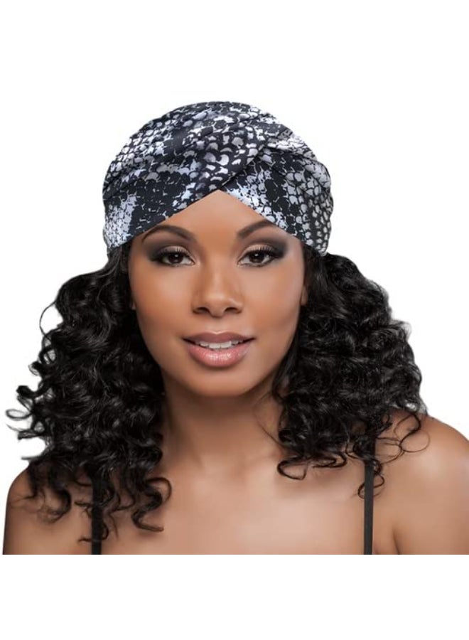 Evolve Silky Turban Silver Animal Print - Image 3