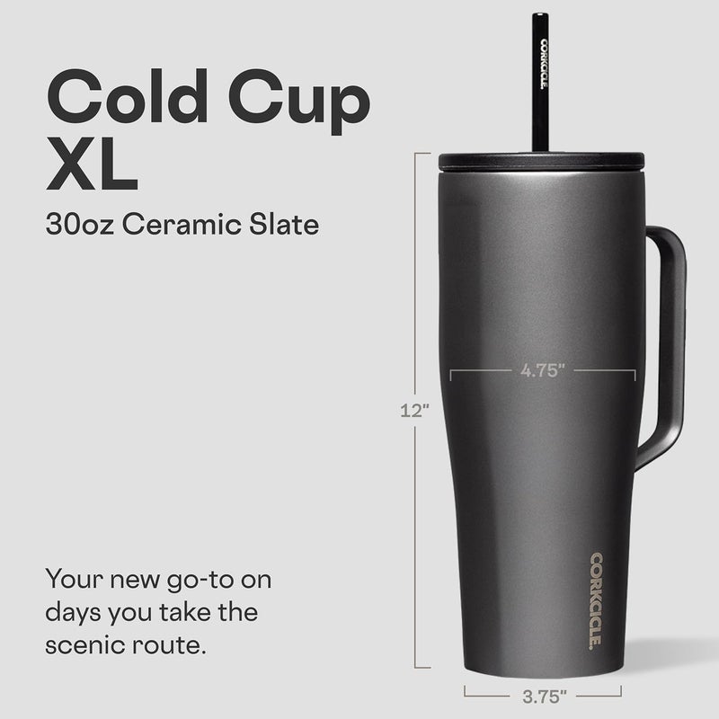CORKCICLE Cold Cup XL w/Straw 887ml Ceramic Slate - Image 1
