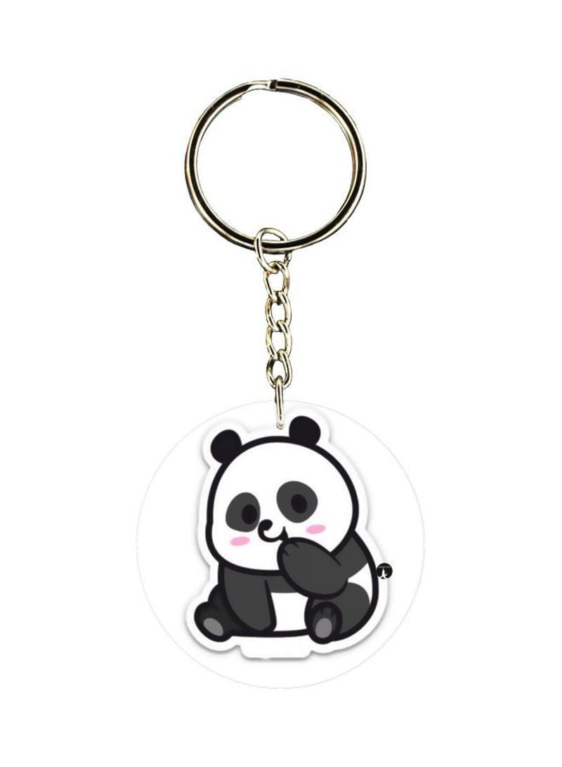 Cartoon Panda Printed Double Sided Keychain