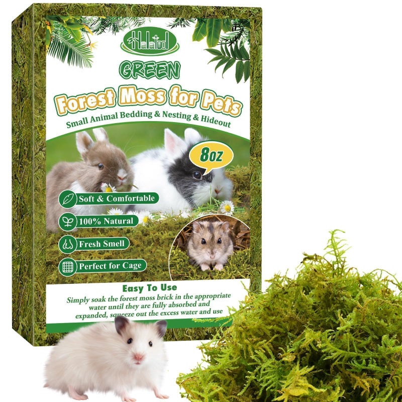 Halatool 12QT Small Animals Bedding & Nesting Material, Forest Moss for Odor Control Rabbits Squirrels Hamsters Guinea Pigs, Soft & Safe for Small Animals Cages Terrariums Reptiles Plants - Image 1