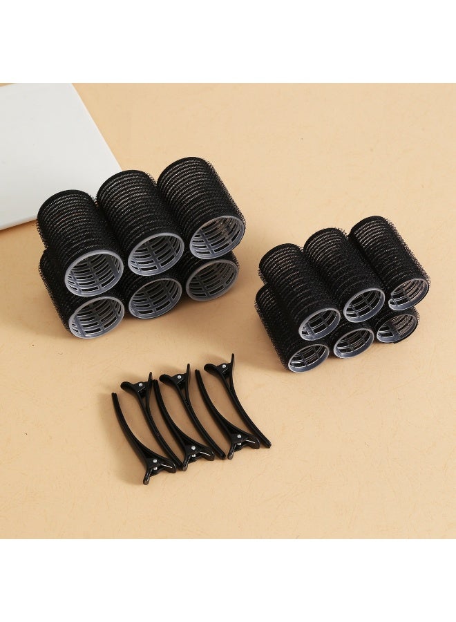 FASHION HOME 18 Pcs Rollers Hair Curlers Set with 12Pcs Self Grip Hair Rollers 2 Sizes and 6 Pcs Clips for Blowout Look Long Medium Short Thick Hair Volume - Image 1