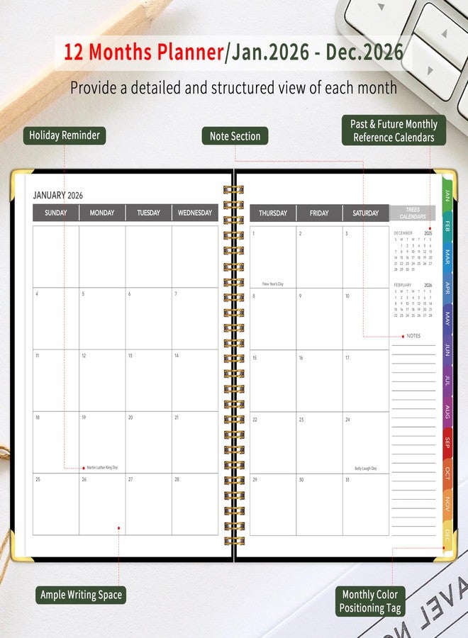 Kamoy 2026 Appointment Book/Planner - 2026 Daily Hourly Planner from Jan. 2026 - Dec. 2026, Weekly appointment Book 2026, 2026 Hourly planner with 20-Minute Interval, 9" x 11", Twin-Wire Binding, Colorful - Image 4