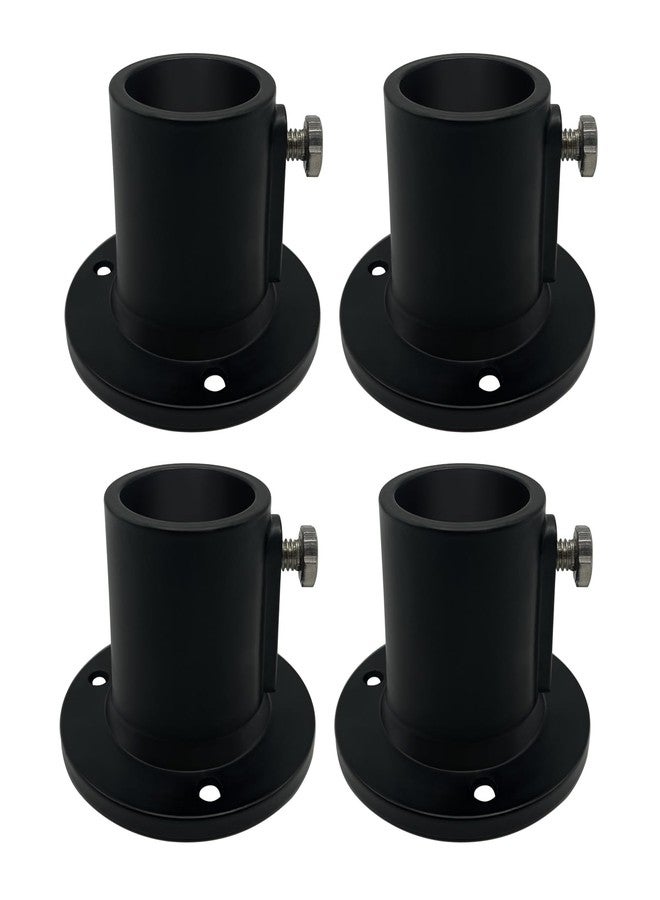Poolzilla 4-Pack Deck Anchor Flange in Matte Black, Diameter of 1 1/2", Made of High Grade Cast Aluminum - Image 1