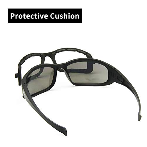 EnzoDate Photochromic Polarized Army Sunglasses Military Goggles 4 Lens Kit Men War Game Tactical Outdoor Sunglasses, Black - Image 5