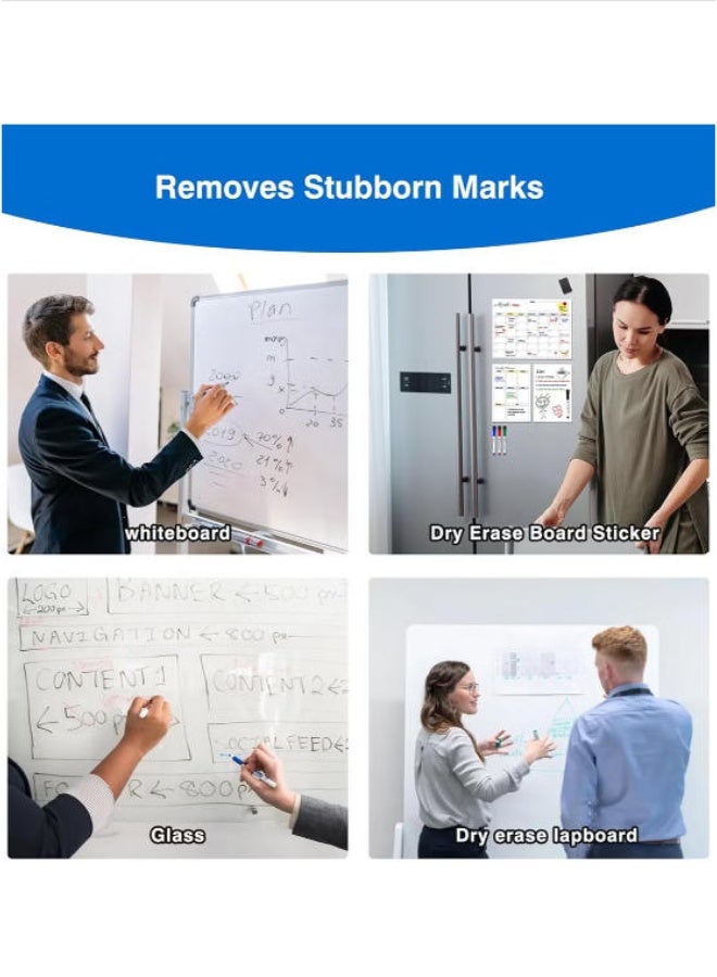 Opula White Board Cleaning Kit，Whiteboard Cleaner Spray 100ml Dry Erase Board Cleaner with Cloths Non Toxic Dry Erase Cleanning Removes Stubborn Marks from Whiteboards - Image 3