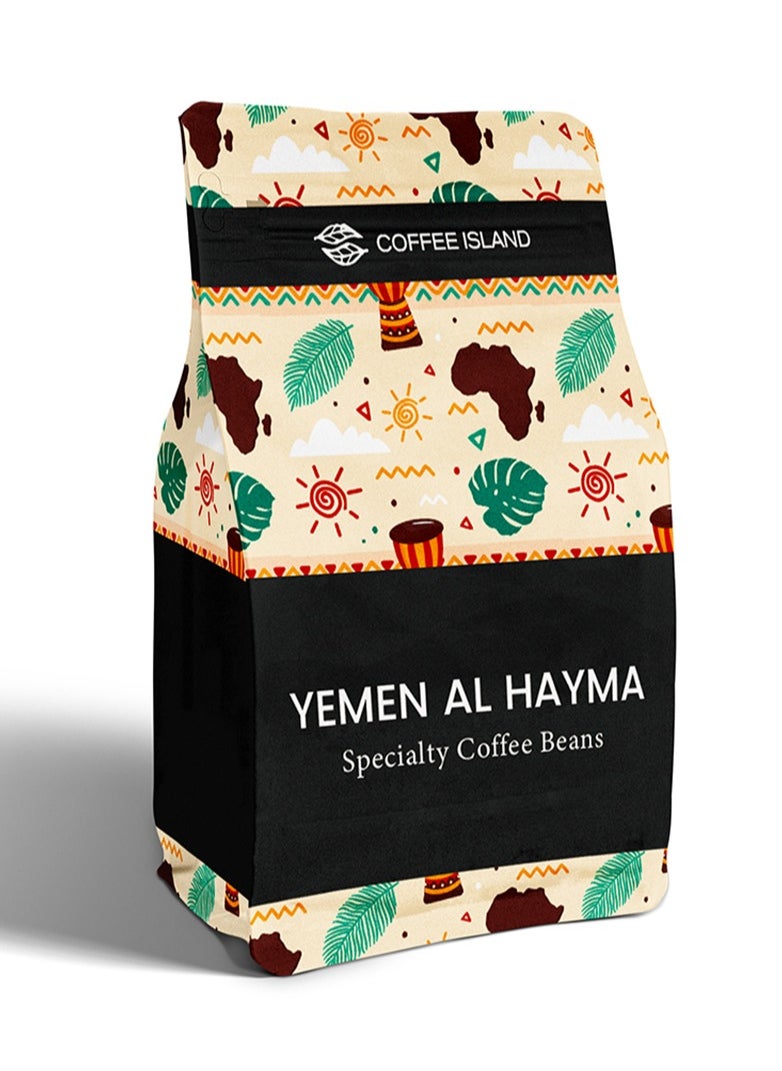 Coffee Island Yemen Al Hayma Specialty Coffee, 100% Arabica Beans, Medium Roast, Fruity Profile – Dry Fig, Date, Raspberry, Pineapple, Grape, Bergamot Flavor, Sca Score 90+, 250 Gram  - Image 1
