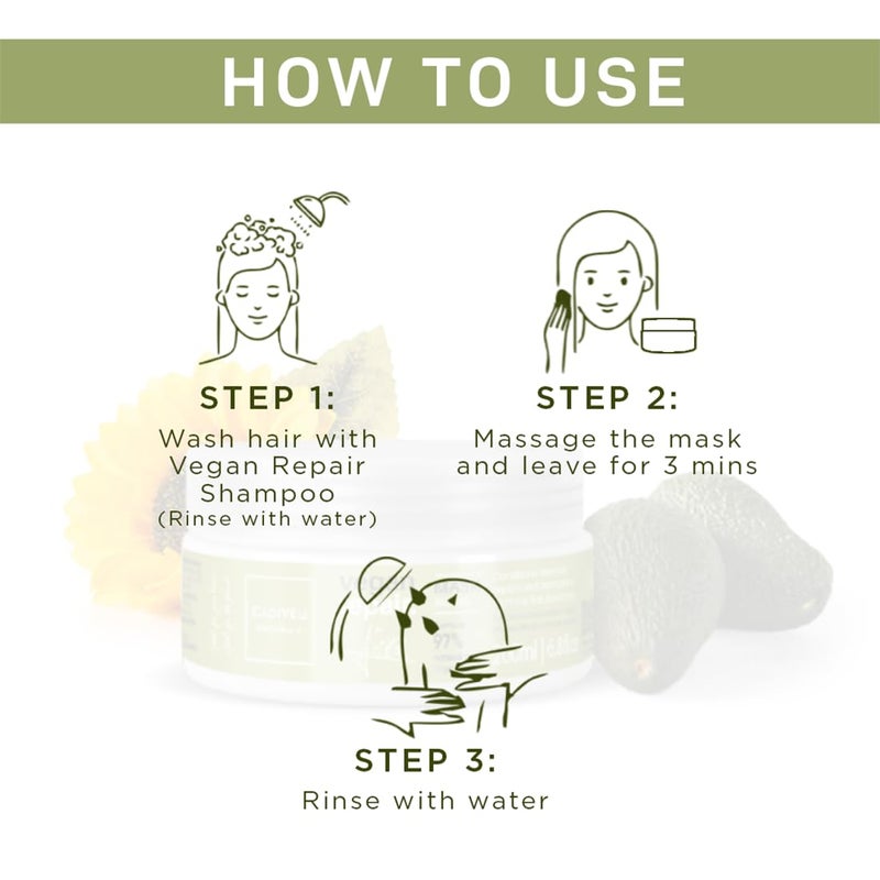 Cadiveu Vegan Repair Hair Mask 200ml Post Shampoo Hair Mask Infused with Green Repair Technology Repairs and Restores Nutrients - Image 5