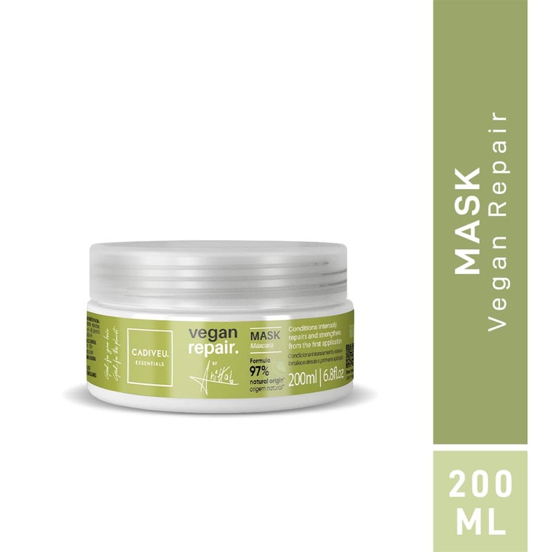 Cadiveu Vegan Repair Hair Mask 200ml Post Shampoo Hair Mask Infused with Green Repair Technology Repairs and Restores Nutrients - Image 2