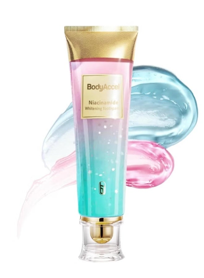 BodyAccel Niacinamide Whitening Toothpaste – Natural Whitening Toothpaste with Niacinamide, Gentle Formula for Brighter Teeth & Fresh Breath - Image 1