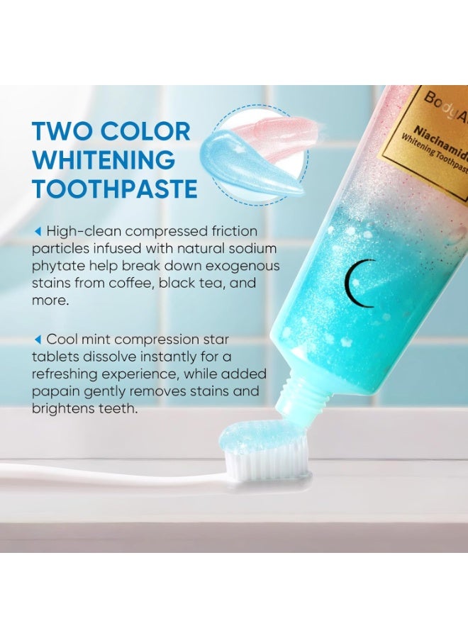 BodyAccel Niacinamide Whitening Toothpaste – Natural Whitening Toothpaste with Niacinamide, Gentle Formula for Brighter Teeth & Fresh Breath - Image 2