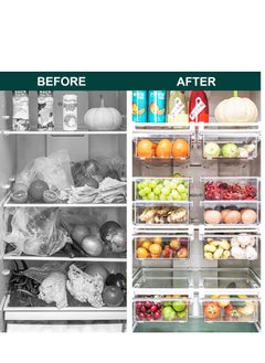 KASTWAVE Small Fridge Drawer Organizer, Mini Refrigerator Drawers Storage Box,  Fit for Fridge Shelf Under, Pull Out Refrigerator Storage Drawers for Food, Drinks, Dividers Are Removable, 0.6" (4-grid)  - Image 2