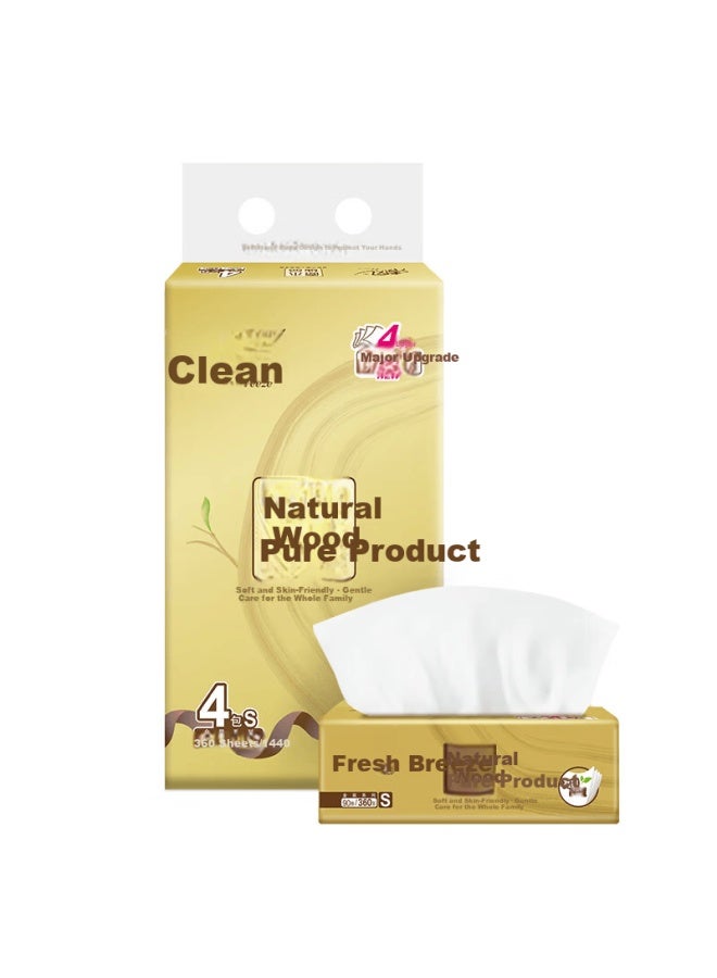 App S Size Natural Wood Gold Series 4-ply 90 Sheets * 4 Packs Tissue Paper Br41sj - Image 1