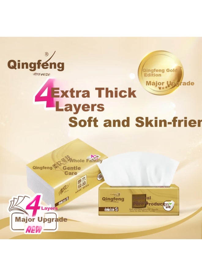 App S Size Natural Wood Gold Series 4-ply 90 Sheets * 4 Packs Tissue Paper Br41sj - Image 2