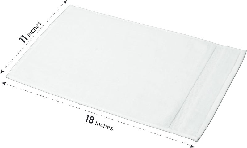 BC BARE COTTON Monogrammed Fingertip Towels, Personalized Gift, 11 x 18 Inches - Set of 4 - Silver Script Embroidery - Extra Absorbent 100% Turkish Cotton- Soft Terry Velour- for Bathroom, Kitchen and Spa- M White - Image 3