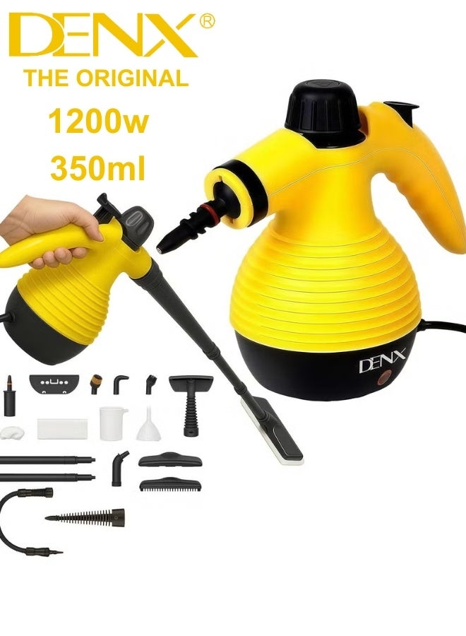 DENX DX2911 Original Steam Cleaner – 1200W High-Pressure Handheld Steamer with 350ml Tank and 15 Cleaning Accessories for Home, Kitchen, Bathroom, Glass, and Fabric Surfaces – Deep Steam Cleaning up to 120°C - Image 1