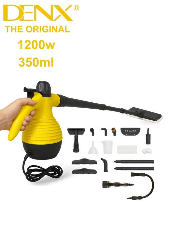 DENX DX2911 Original Steam Cleaner – 1200W High-Pressure Handheld Steamer with 350ml Tank and 15 Cleaning Accessories for Home, Kitchen, Bathroom, Glass, and Fabric Surfaces – Deep Steam Cleaning up to 120°C - Image 2