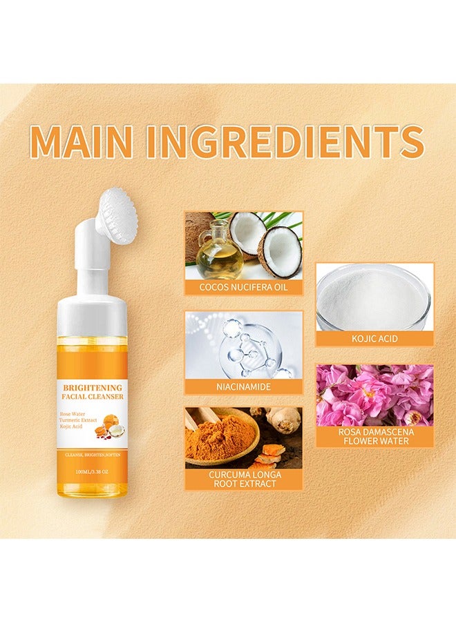 فيزي منظف الوجه المشرق - غسول الوجه بالكركم ، منظف رغوة الكركم لجميع أنواع البشرة 100 مل - Image 3