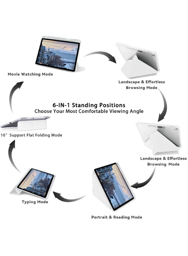 eGreen99 for HUAWEI MatePad 12X Case Cover, Triple Fold Y-shaped Design, Multi Angle, Leather Tablet Cover With Pen Slot, Automatic Wake-up/sleep,White - Image 3