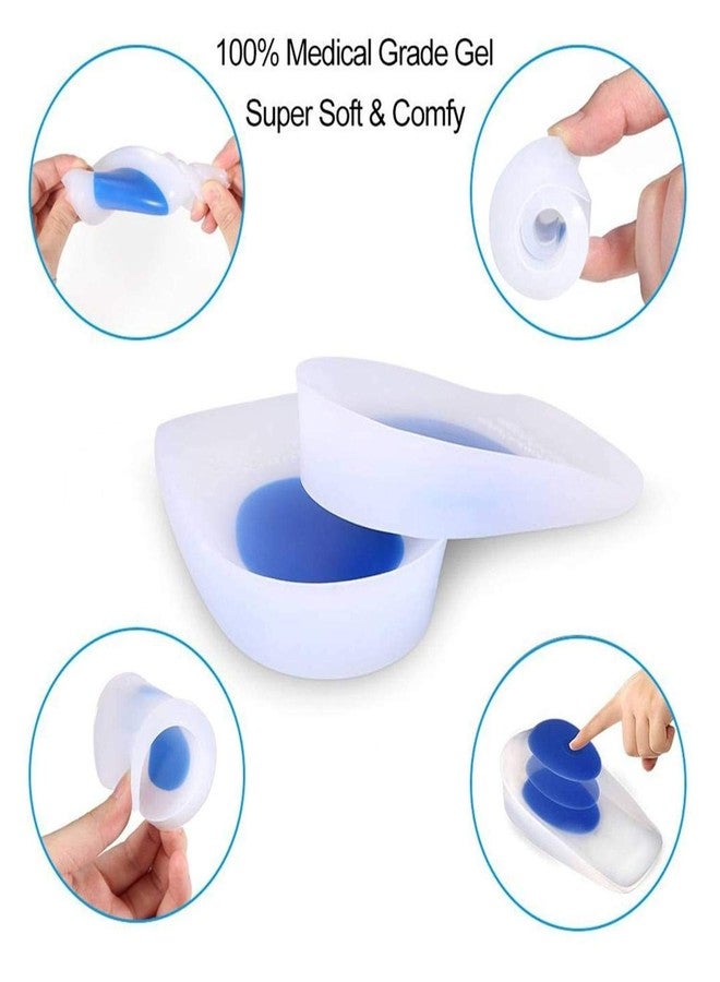Lify Silicon Heel Cup Cushion (Large Size) + Arch Support Sleeve (White) For Heel Ankle Pain, Plantar Fasciitis, Heel Spur, Knee And Back Pain - Comfortable Heel Pad Insole - Image 4