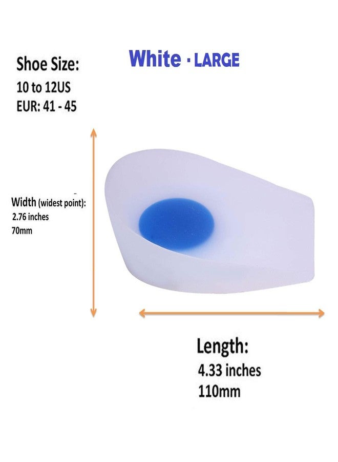 Lify Silicon Heel Cup Cushion (Large Size) + Arch Support Sleeve (White) For Heel Ankle Pain, Plantar Fasciitis, Heel Spur, Knee And Back Pain - Comfortable Heel Pad Insole - Image 5