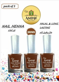 Nail Polish Henna Color Art Nail Paint mehendi  Box Brown 3 Pcs