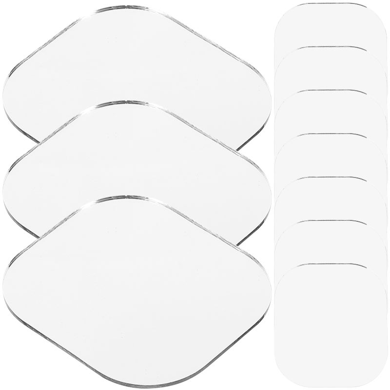 10pcs Small Mirror Sheets Makeup Mirrors Craft Mirrors DIY Makeup Glass Mirror Supplies - Image 1