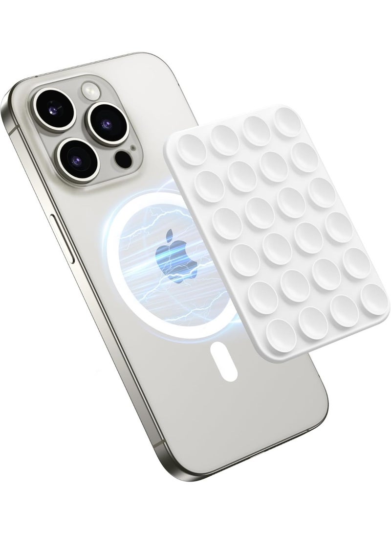 Magnetic Suction Cup Phone Mount for MagSafe Case, Removable Silicone Sticky Grip for iPhone 12/13/14/15/16, Hands-Free Selfies and Videos for TikTok & Instagram Influencer/Creator - Image 1