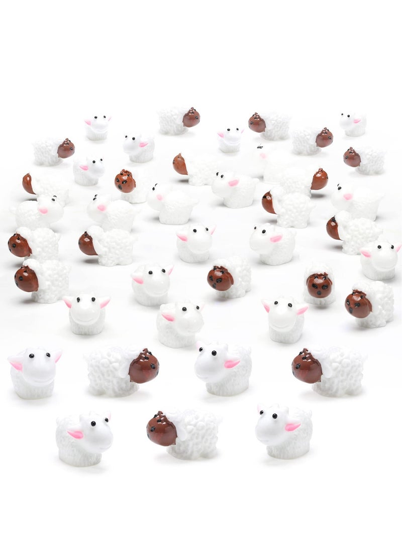 Excefore 120 Pcs Resin Cute Sheeps Miniature Figurines Sheeps Cake Topper Fairy Garden Miniature Moss Landscape DIY Terrarium Crafts Ornament Accessories for Home Décor - Image 1