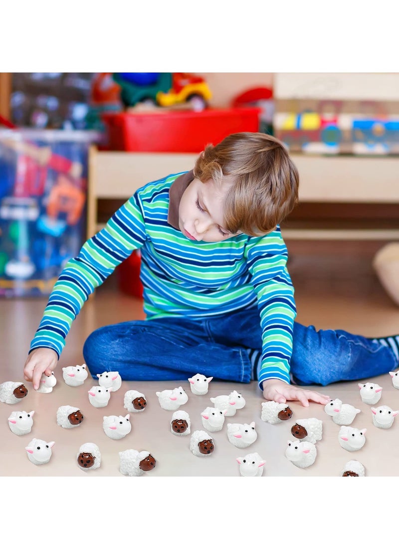 Excefore 120 Pcs Resin Cute Sheeps Miniature Figurines Sheeps Cake Topper Fairy Garden Miniature Moss Landscape DIY Terrarium Crafts Ornament Accessories for Home Décor - Image 3