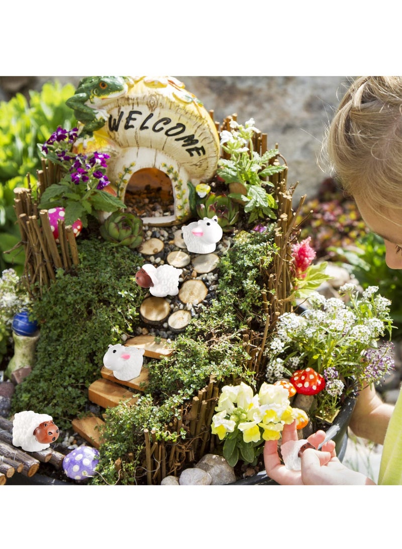 Excefore 120 Pcs Resin Cute Sheeps Miniature Figurines Sheeps Cake Topper Fairy Garden Miniature Moss Landscape DIY Terrarium Crafts Ornament Accessories for Home Décor - Image 5