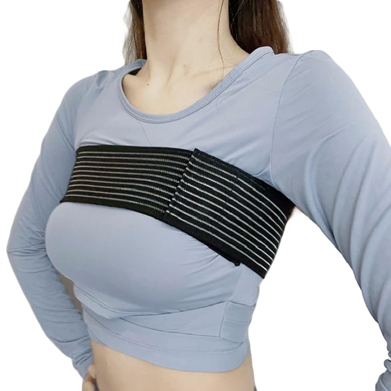 KimDaro High-Impact Breast Support Band,No-Bounce,Post Surgery Bra Strap,Adjustable Extra Sports Bra, Large Breast Stabilizer Band (Black) - Image 1
