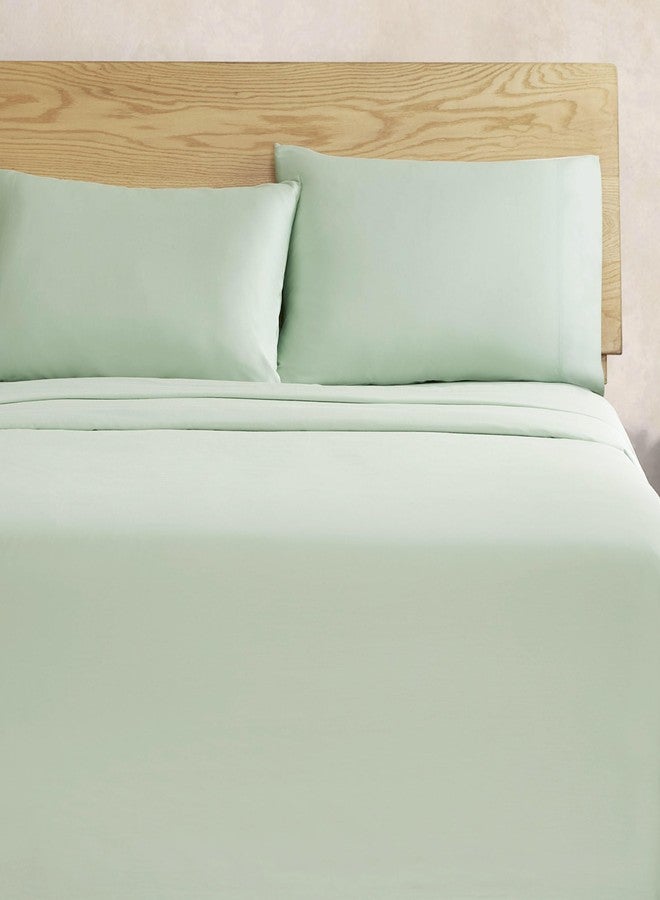 Jessica Simpson Blissful Dreams 100% Sateen Cotton Sheet Set 4-Piece Queen Sea Foam Green - Image 1