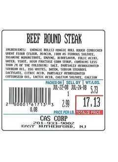 CAS Lst8020 Printing Scale Label 58 X 60 Mm Upc Ingredients 12 Rolls Of 500 Labels  - Image 4