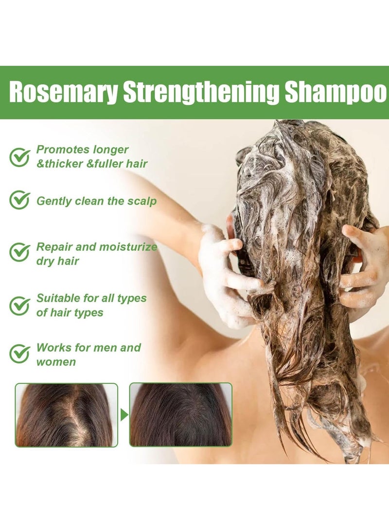 EELHOE Rosemary Shampoo for Hair Growth,Rosemary Mint Strengthening Shampoo,Routine Shampoo for Women Hair Loss And Thinning Hair With Biotin,Smooth Nourishes Shampoo for Men Women - Image 3