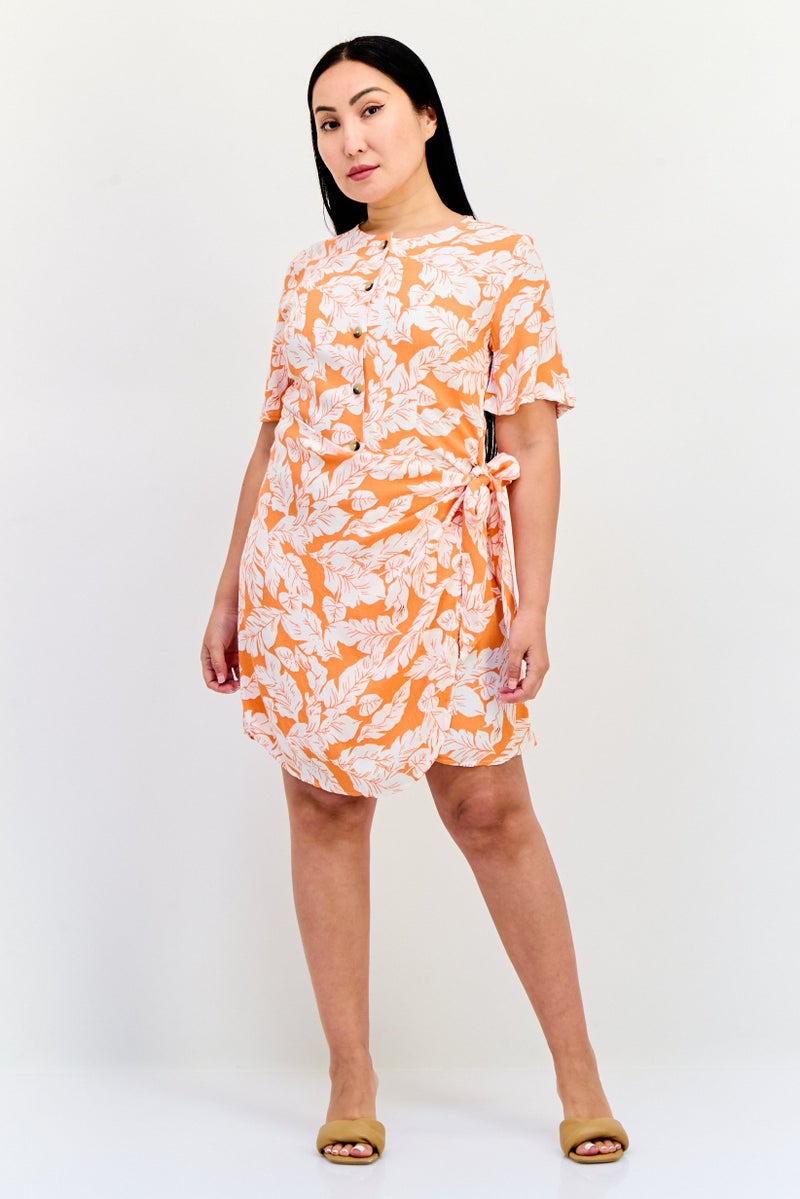 ONLY Women Floral Print Tie Belted Shirt Dress, Multicolor - Image 4