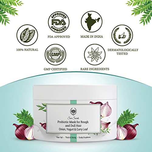 Seer Secrets Natural Probiotic Onion Hair Mask | For Rough & Dull Hair | Deep Conditioning | Treats Damaged, Dry & Frizzy Hair| Suitable for Men & Women | Pack of 200GM - Image 4
