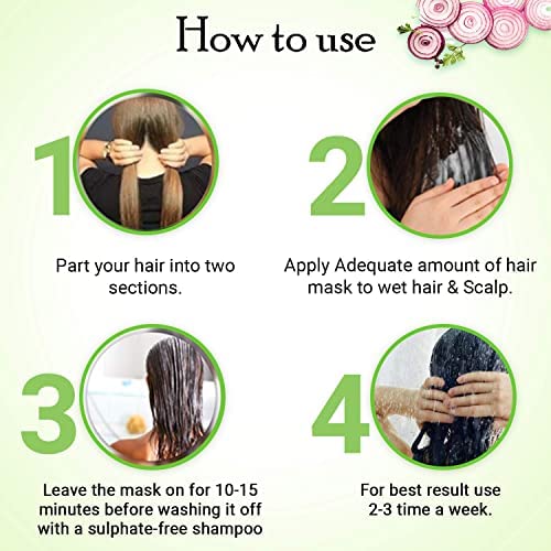 Seer Secrets Natural Probiotic Onion Hair Mask | For Rough & Dull Hair | Deep Conditioning | Treats Damaged, Dry & Frizzy Hair| Suitable for Men & Women | Pack of 200GM - Image 5