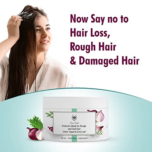 Seer Secrets Natural Probiotic Onion Hair Mask | For Rough & Dull Hair | Deep Conditioning | Treats Damaged, Dry & Frizzy Hair| Suitable for Men & Women | Pack of 200GM - Image 2