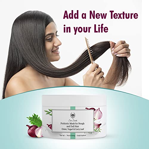 Seer Secrets Natural Probiotic Onion Hair Mask | For Rough & Dull Hair | Deep Conditioning | Treats Damaged, Dry & Frizzy Hair| Suitable for Men & Women | Pack of 200GM - Image 3