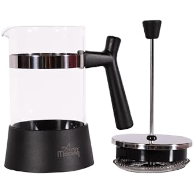 Any Morning French Press Coffee Glass French Press Coffee Maker With Stainless Steel Filter Manual Coffee Press Portable French Press Borosilicate Glass Coffee Press  600Ml 20 Oz - Image 3