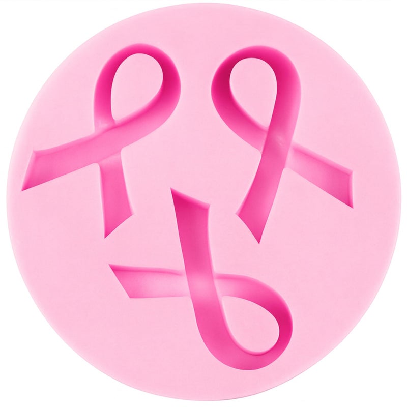 Breast Cancer Awareness Silicone Mold Pink Ribbon Round Baking Mold 295 Inch Pink Silicone Mould for Fondant Chocolate Soap Resin Craft Breast Cancer Mold for Party Fundraiser
