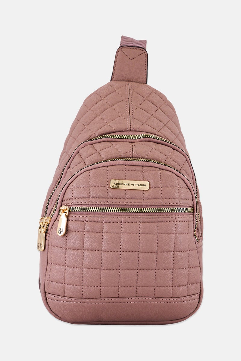 ADRIENNE VITTADINI Women Quilted Sling Bag, Rose Gold - Image 1