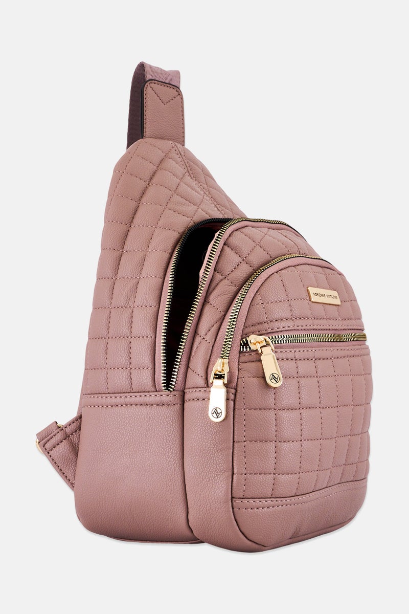 ADRIENNE VITTADINI Women Quilted Sling Bag, Rose Gold - Image 3