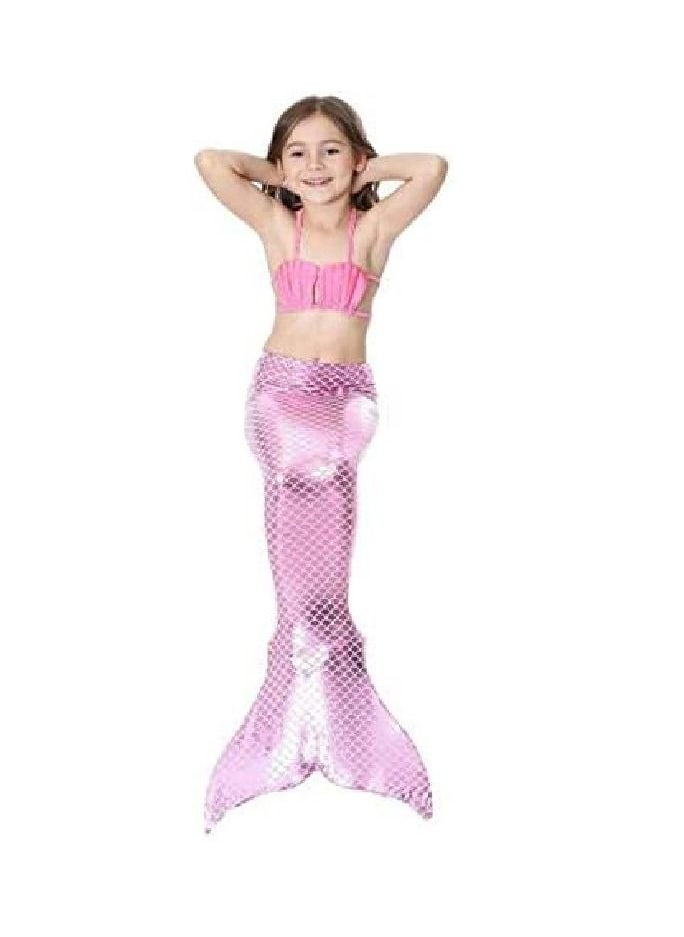 Cutie Cute Mermaid Tail Girl's Swimsuit Set 3 Pcs for Girls Swimming Swimsuits Princess Bikini Set for Toddler Big Girls Birthday Gift, Without Fin(2-12 Years)  - Image 2