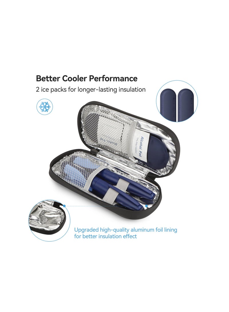 Suntown Insulin Cooler Travel Case, Diabetic Medication Insulated Cool Organizer with 2 Reusable Ice Packs for Insulin Pen and Other Diabetic Supplies, Travel Case for Most Insulated Medication Travel Bag - Image 2